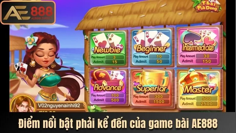 Điểm nổi bật phải kể đến của game bài AE888