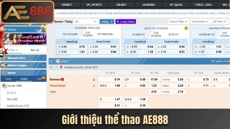 Giới thiệu thể thao AE888