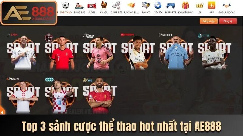 Top 3 sảnh cược thể thao hot nhất tại AE888